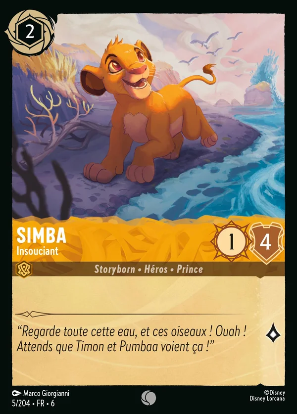 Simba - Insouciant — Disney Lorcana Personnage card from Azurite Sea