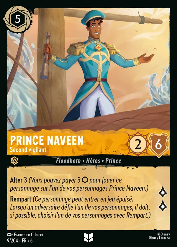 Prince Naveen - Second vigilant — Disney Lorcana Personnage card from Azurite Sea