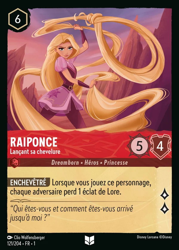 Raiponce - Lançant sa chevelure — Disney Lorcana Personnage card from The First Chapter