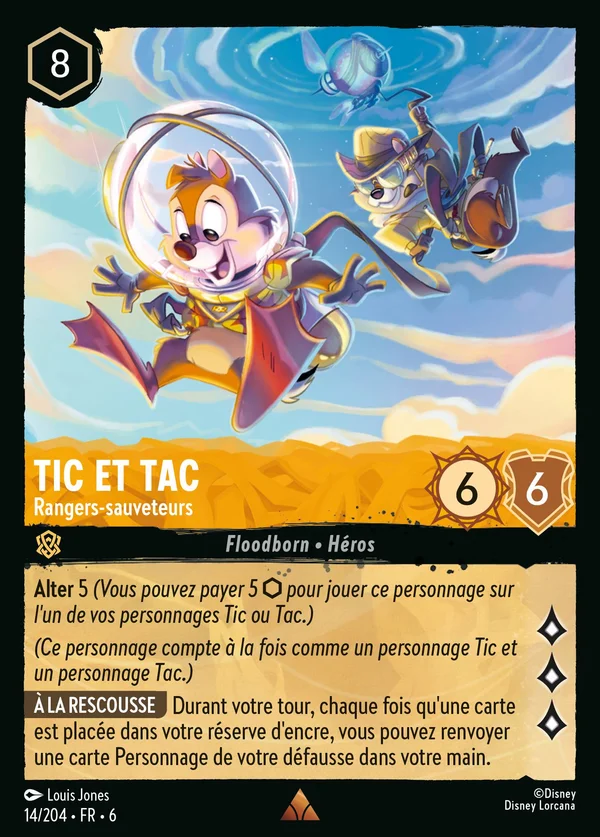 Tic et Tac - Rangers-sauveteurs — Disney Lorcana Personnage card from Azurite Sea