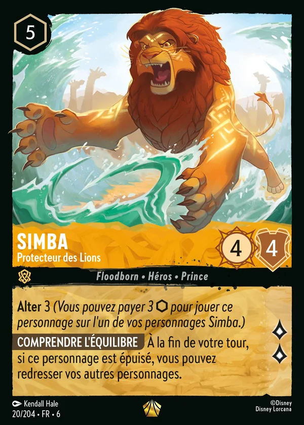 Simba - Protecteur des Lions — Disney Lorcana Personnage card from Azurite Sea