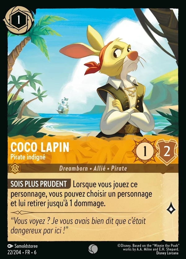 Coco Lapin - Pirate indigné — Disney Lorcana Personnage card from Azurite Sea