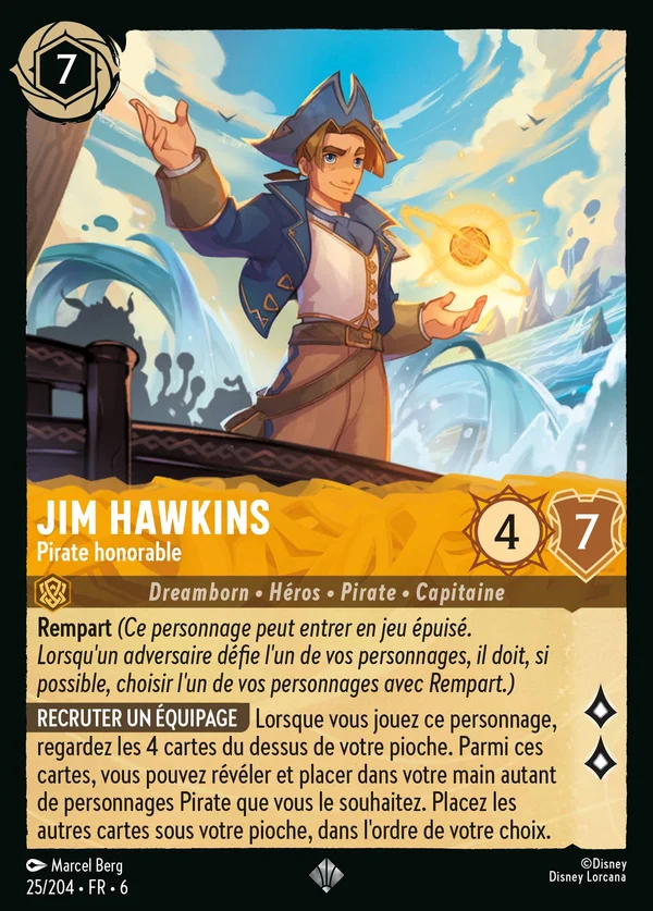 Jim Hawkins - Pirate honorable — Disney Lorcana Personnage card from Azurite Sea