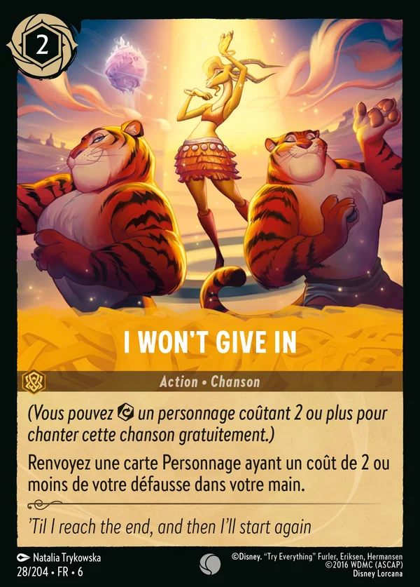 I Won't Give In — Disney Lorcana Action card from Azurite Sea