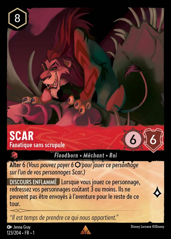 Scar - Fanatique sans scrupule — Disney Lorcana Personnage card from The First Chapter