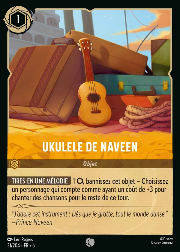 Ukulele de Naveen — Disney Lorcana Objet card from Azurite Sea