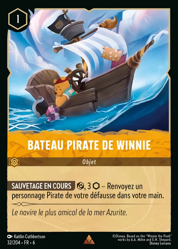 Bateau pirate de Winnie — Disney Lorcana Objet card from Azurite Sea