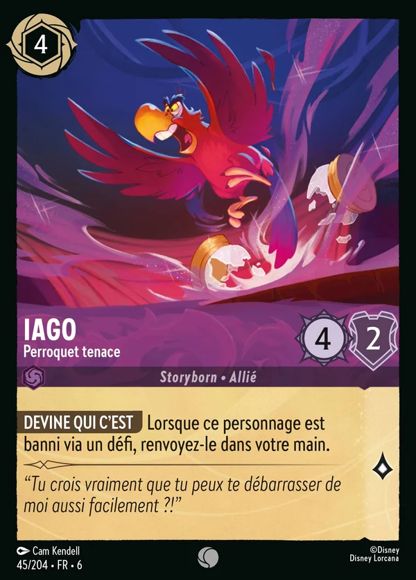 Iago - Perroquet tenace — Disney Lorcana Personnage card from Azurite Sea