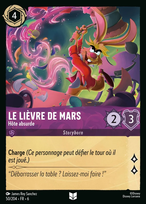 Le Lièvre de Mars - Hôte absurde — Disney Lorcana Personnage card from Azurite Sea