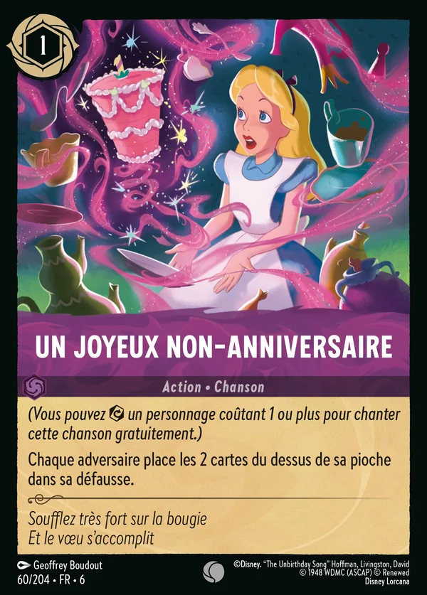 Un Joyeux non-anniversaire — Disney Lorcana Action card from Azurite Sea