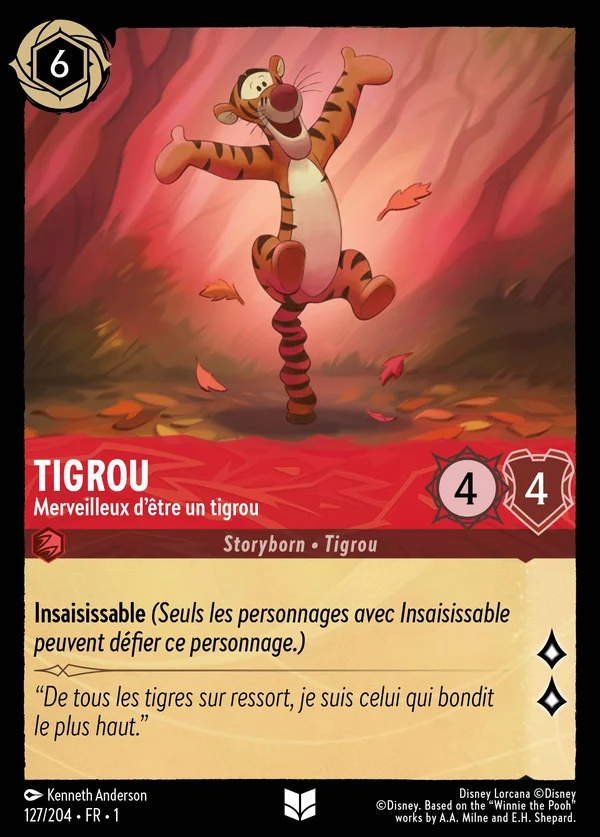 Tigrou - Merveilleux d'être un tigrou — Disney Lorcana Personnage card from The First Chapter