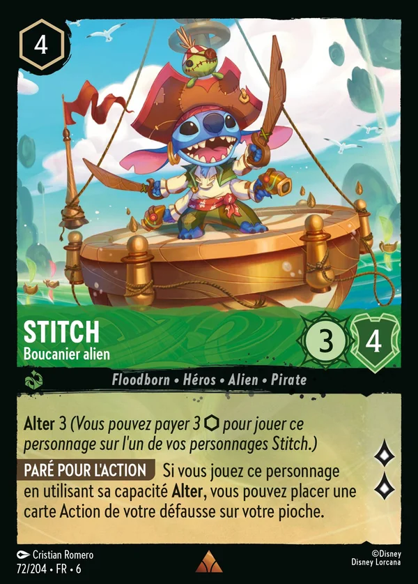 Stitch - Boucanier alien — Disney Lorcana Personnage card from Azurite Sea