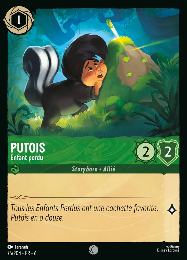 Putois - Enfant perdu — Disney Lorcana Personnage card from Azurite Sea