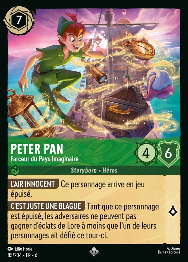 Peter Pan - Farceur du Pays Imaginaire — Disney Lorcana Personnage card from Azurite Sea