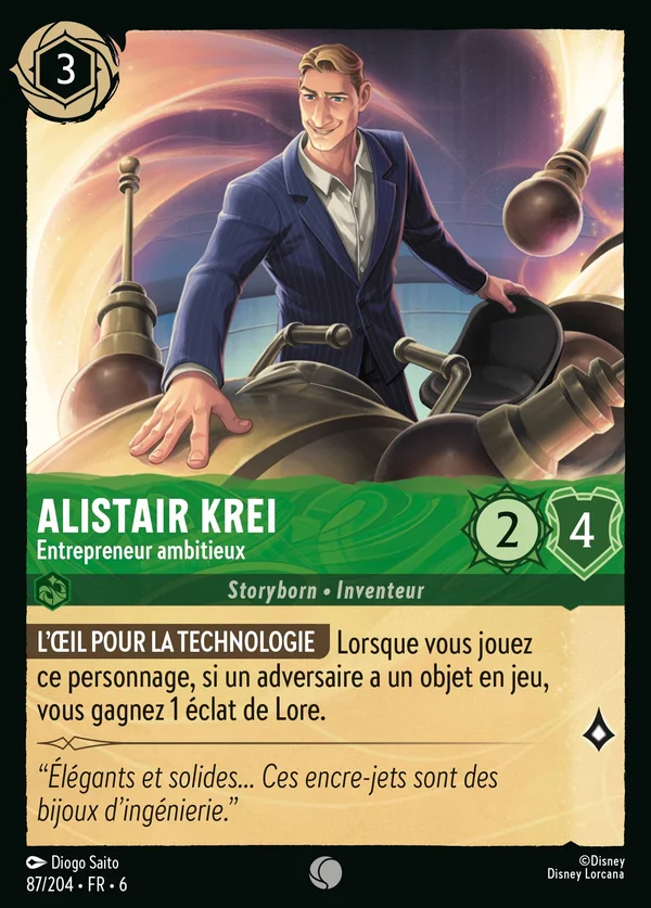 Alistair Krei - Entrepreneur ambitieux — Disney Lorcana Personnage card from Azurite Sea