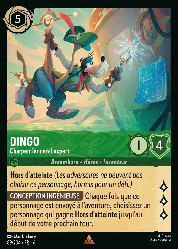 Dingo - Charpentier naval expert — Disney Lorcana Personnage card from Azurite Sea