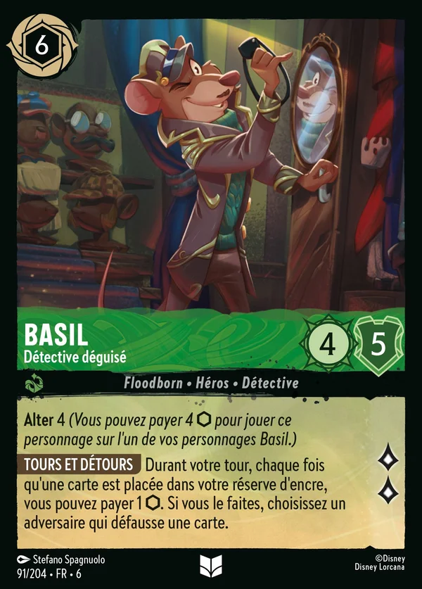 Basil - Détective déguisé — Disney Lorcana Personnage card from Azurite Sea