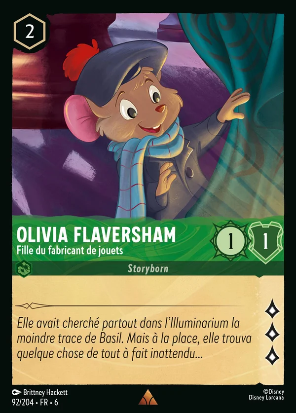 Olivia Flaversham - Fille du fabricant de jouets — Disney Lorcana Personnage card from Azurite Sea