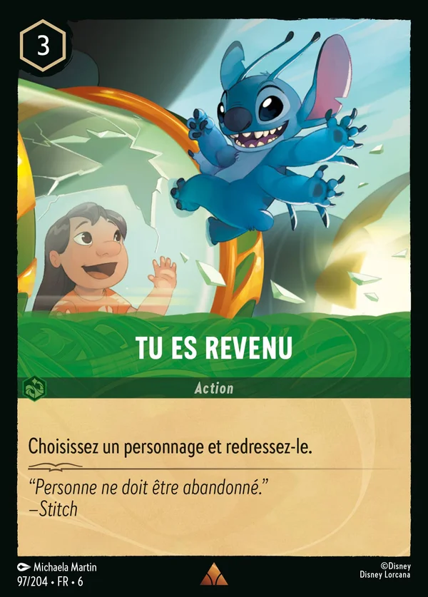 Tu es revenu — Disney Lorcana Action card from Azurite Sea