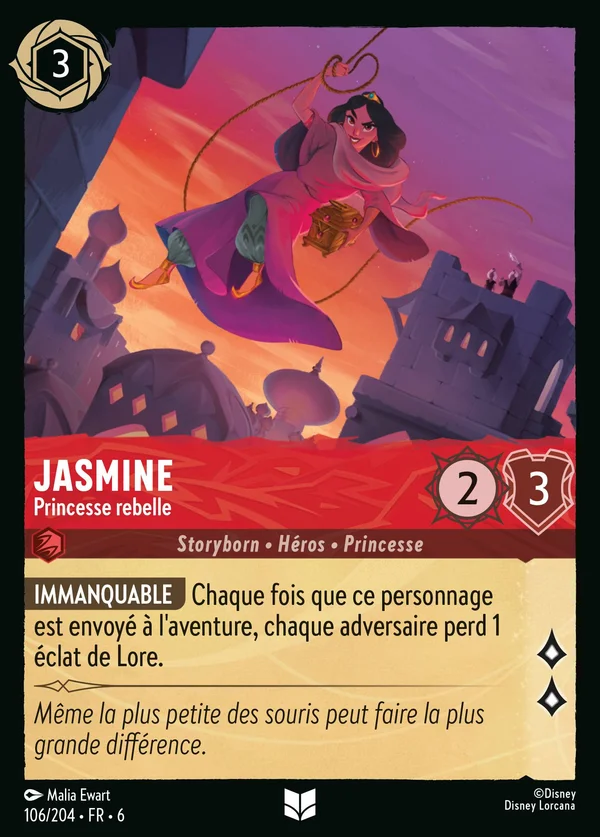 Jasmine - Princesse rebelle — Disney Lorcana Personnage card from Azurite Sea