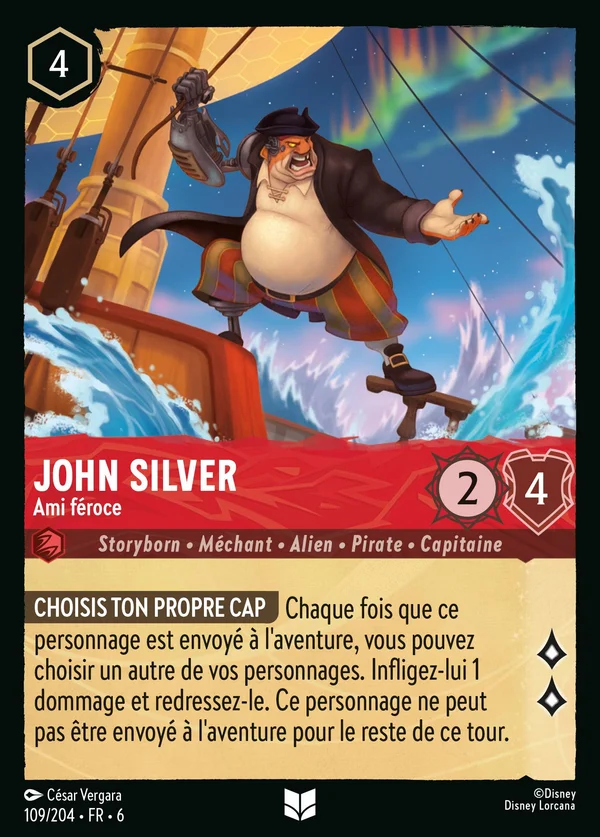 John Silver - Ami féroce — Disney Lorcana Personnage card from Azurite Sea