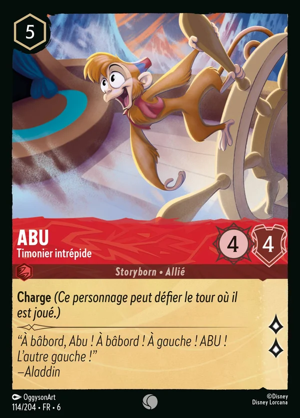 Abu - Timonier intrépide — Disney Lorcana Personnage card from Azurite Sea