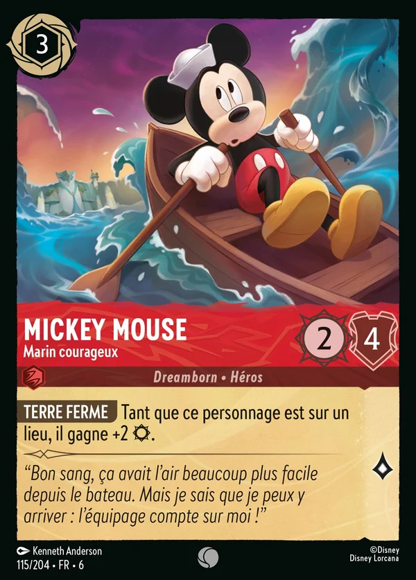Mickey Mouse - Marin courageux — Disney Lorcana Personnage card from Azurite Sea