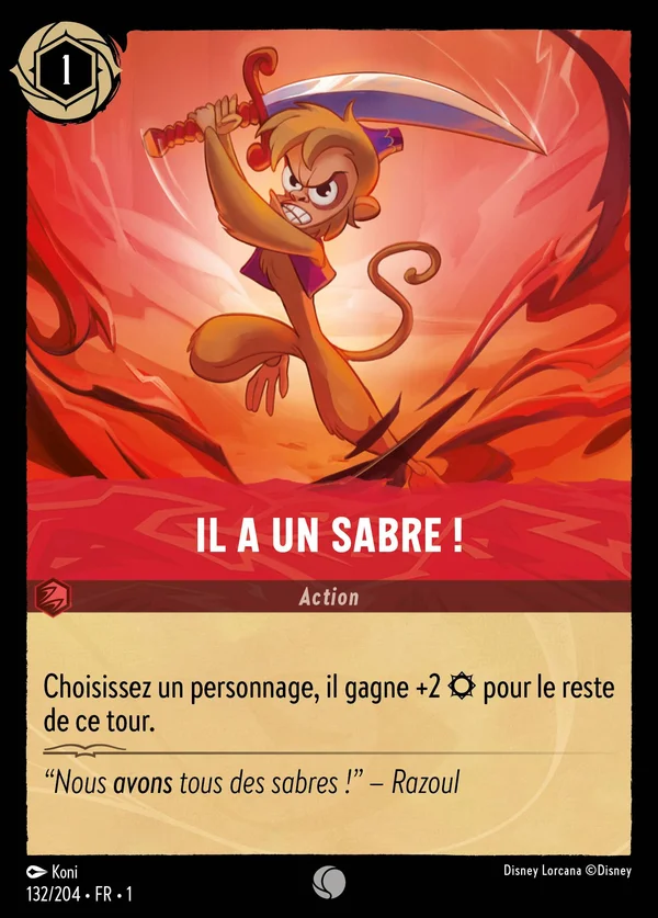 Il a un sabre ! — Disney Lorcana Action card from The First Chapter