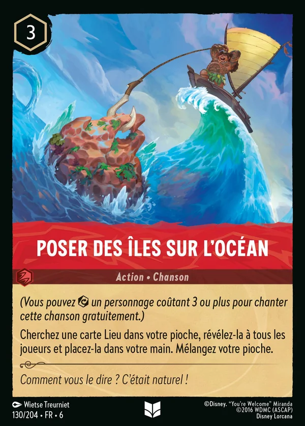 Poser des îles sur l'océan — Disney Lorcana Action card from Azurite Sea