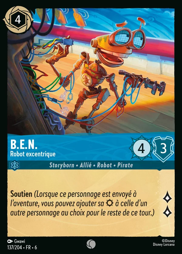 B.E.N. - Robot excentrique — Disney Lorcana Personnage card from Azurite Sea