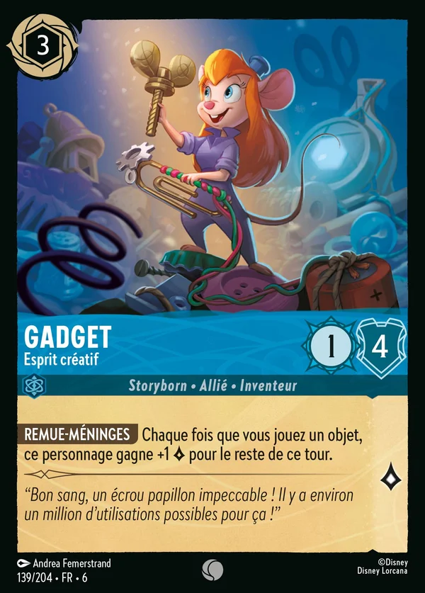 Gadget - Esprit créatif — Disney Lorcana Personnage card from Azurite Sea