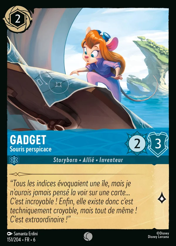 Gadget - Souris perspicace — Disney Lorcana Personnage card from Azurite Sea