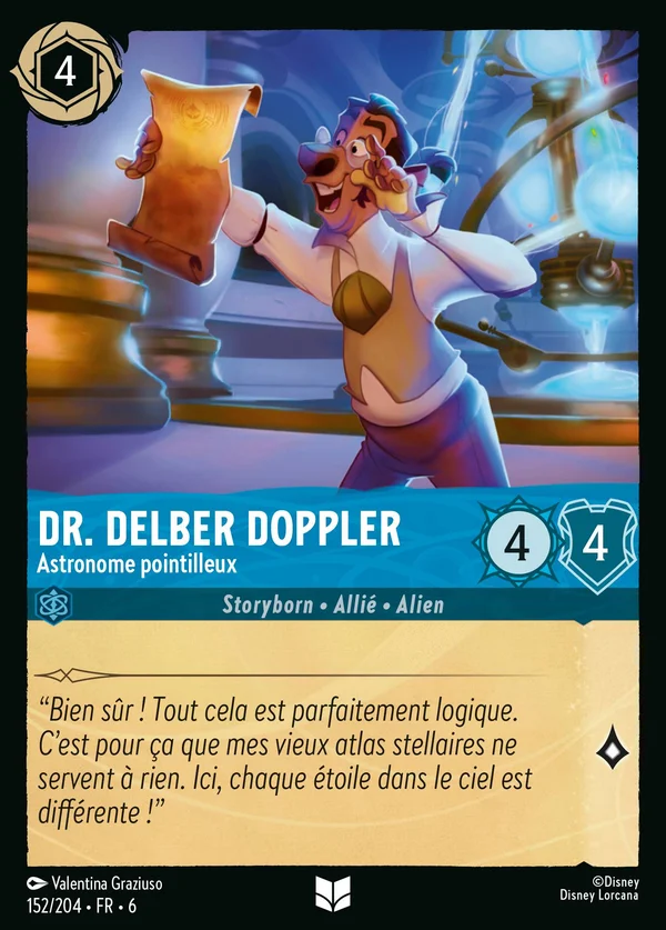 Dr. Delber Doppler - Astronome pointilleux — Disney Lorcana Personnage card from Azurite Sea