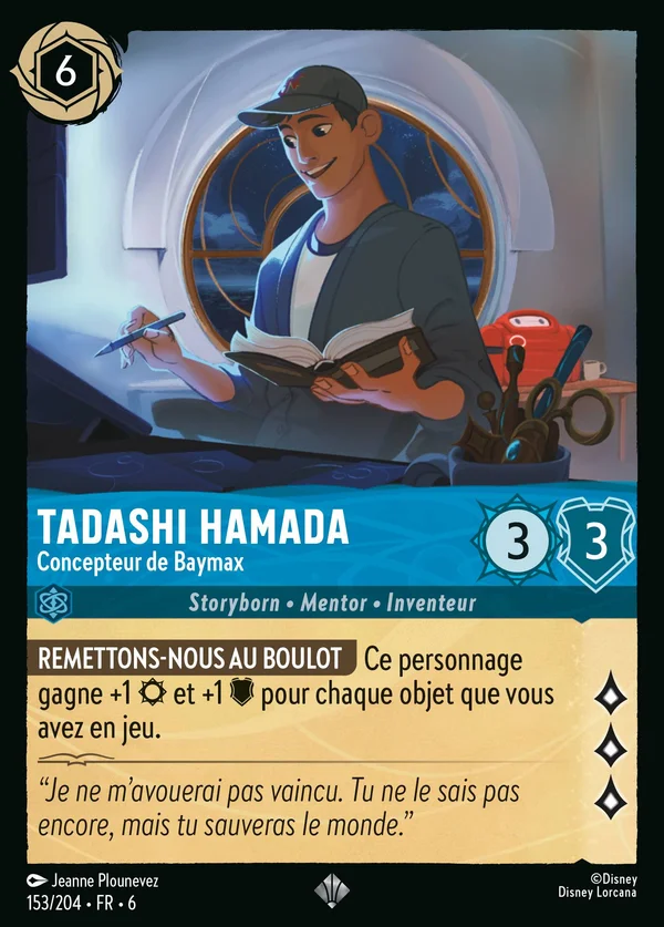 Tadashi Hamada - Concepteur de Baymax — Disney Lorcana Personnage card from Azurite Sea