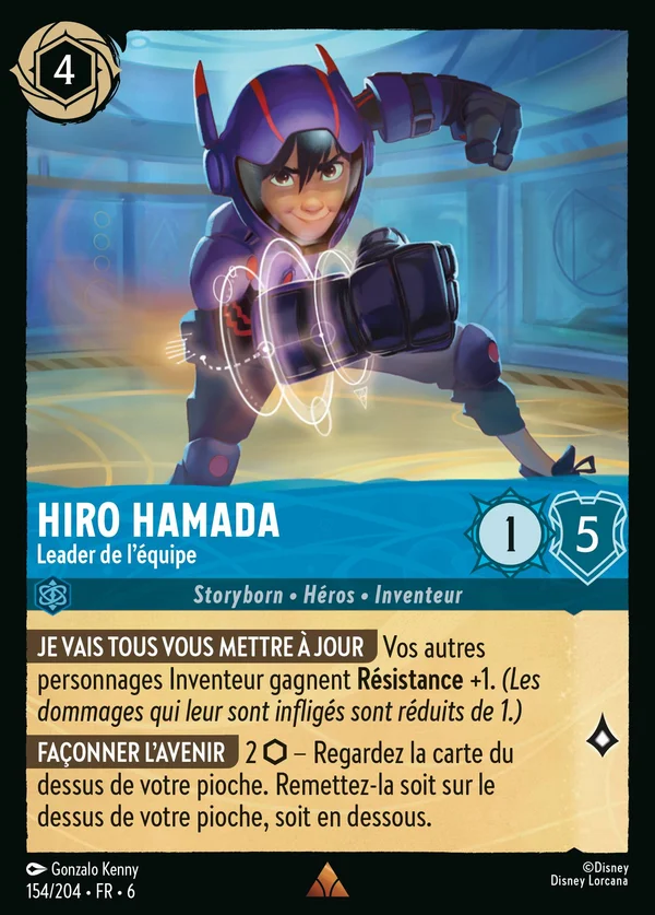Hiro Hamada - Leader de l'équipe — Disney Lorcana Personnage card from Azurite Sea