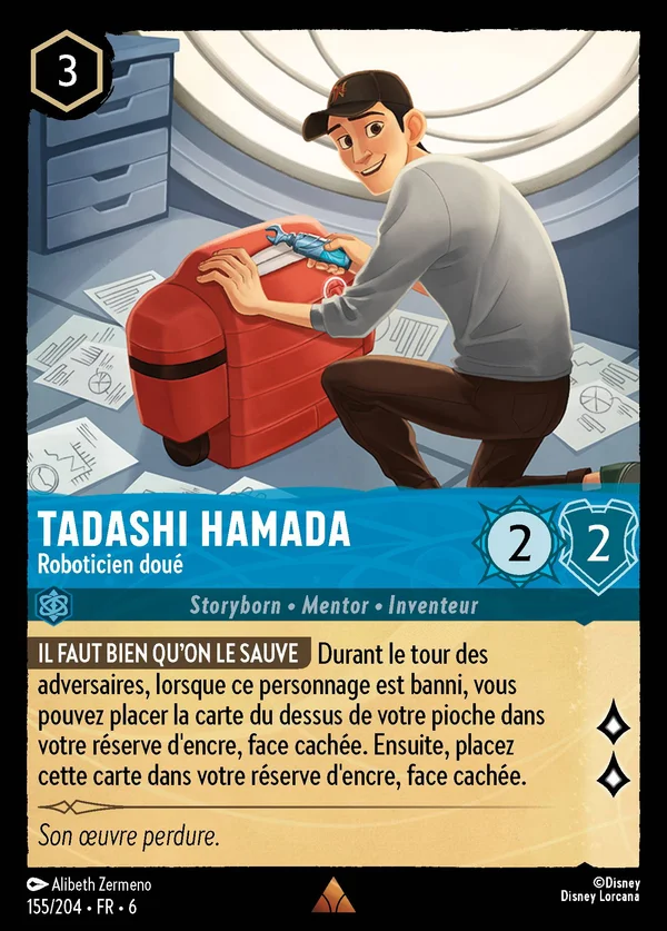 Tadashi Hamada - Roboticien doué — Disney Lorcana Personnage card from Azurite Sea