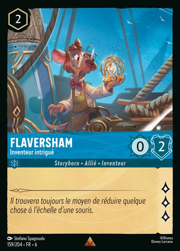 Flaversham - Inventeur intrigué — Disney Lorcana Personnage card from Azurite Sea