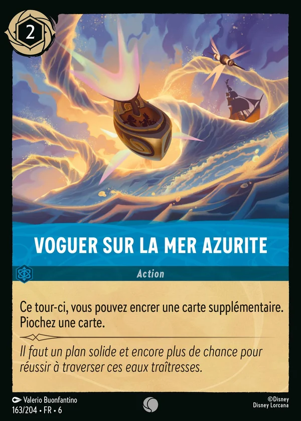 Voguer sur la mer Azurite — Disney Lorcana Action card from Azurite Sea