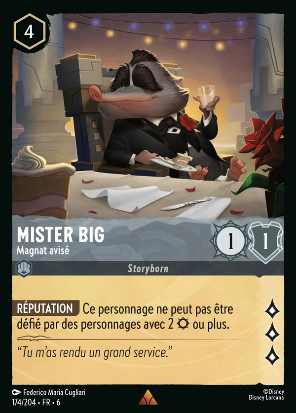 Mister Big - Magnat avisé — Disney Lorcana Personnage card from Azurite Sea