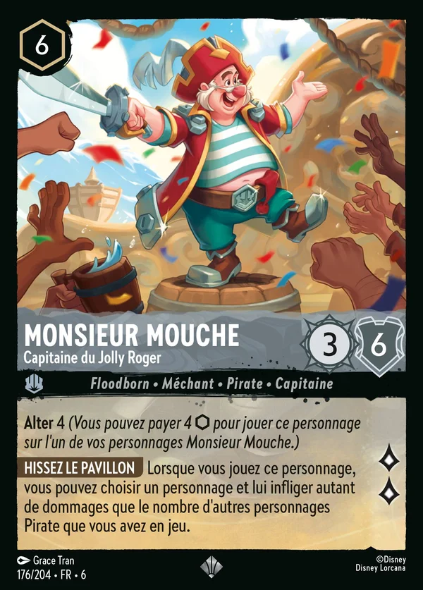 Monsieur Mouche - Capitaine du Jolly Roger — Disney Lorcana Personnage card from Azurite Sea