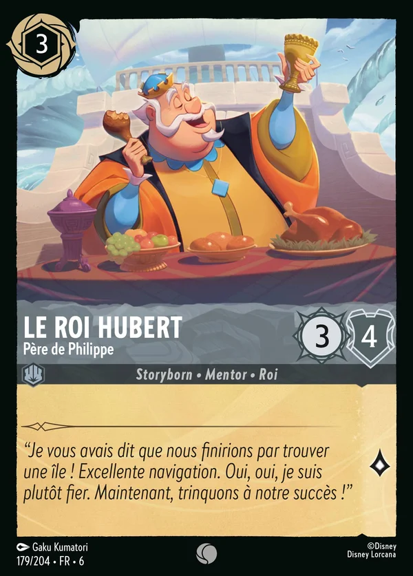 Le Roi Hubert - Père de Philippe — Disney Lorcana Personnage card from Azurite Sea