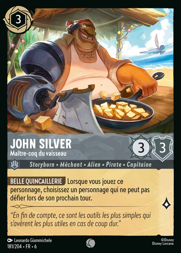 John Silver - Maître-coq du vaisseau — Disney Lorcana Personnage card from Azurite Sea