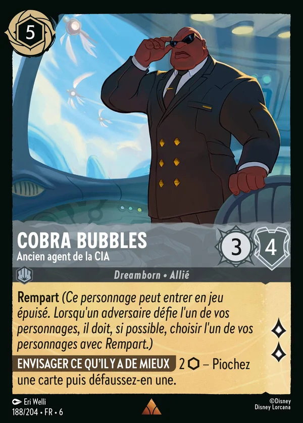 Cobra Bubbles - Ancien agent de la CIA — Disney Lorcana Personnage card from Azurite Sea