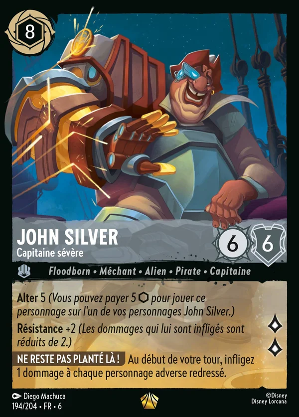 John Silver - Capitaine sévère — Disney Lorcana Personnage card from Azurite Sea
