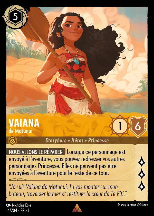 Vaiana - de Motunui — Disney Lorcana Personnage card from The First Chapter