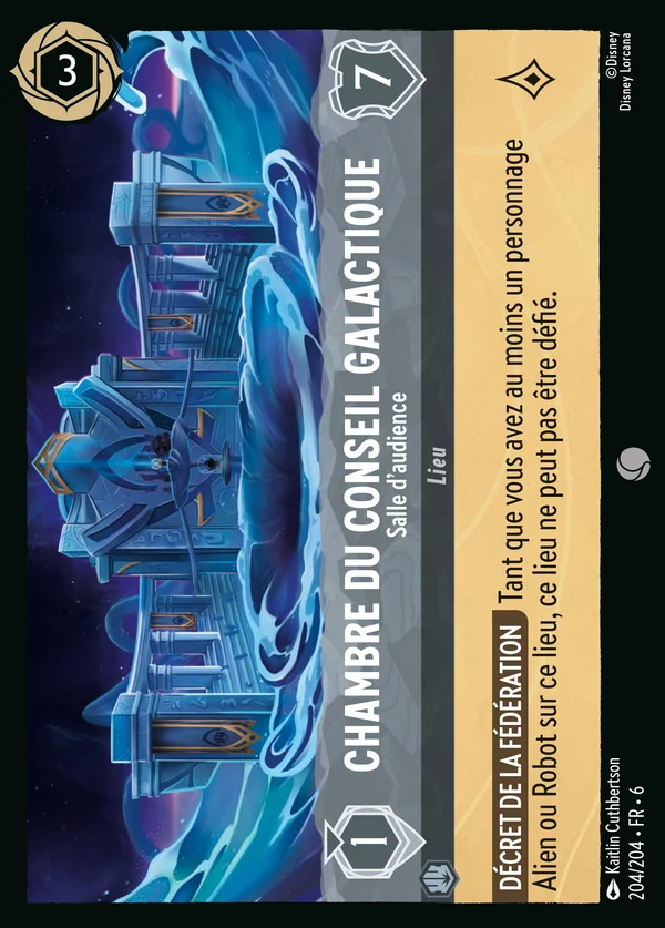 Chambre du Conseil galactique - Salle d'audience — Disney Lorcana Lieu card from Azurite Sea