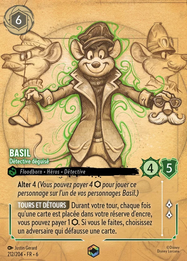 Basil - Détective déguisé — Disney Lorcana Personnage card from Azurite Sea