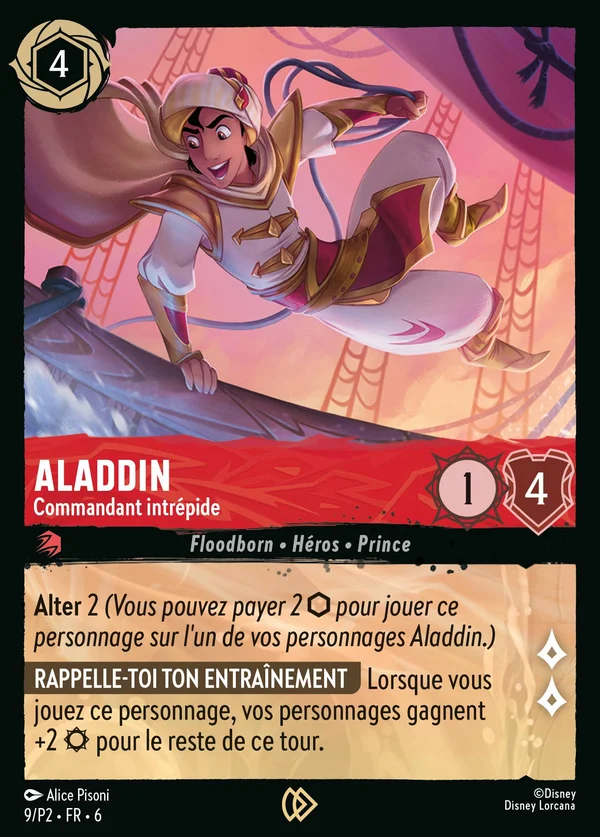 Aladdin - Commandant intrépide — Disney Lorcana Personnage card from Azurite Sea