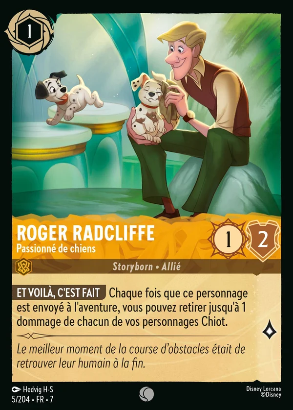 Roger Radcliffe - Passionné de chiens — Disney Lorcana Personnage card from Archazia's Island