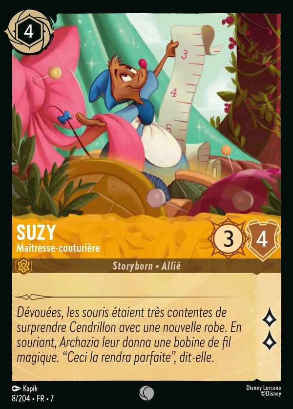 Suzy - Maîtresse-couturière — Disney Lorcana Personnage card from Archazia's Island